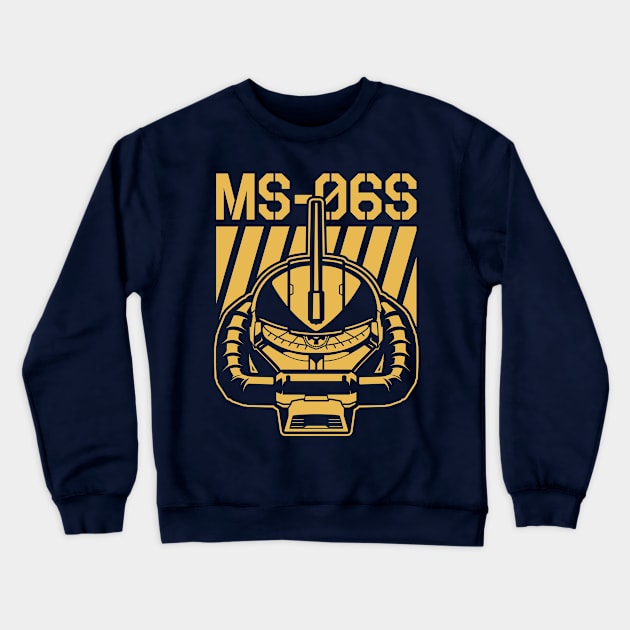 Zaku II MS 06S Gold Crewneck Sweatshirt by don_kuma